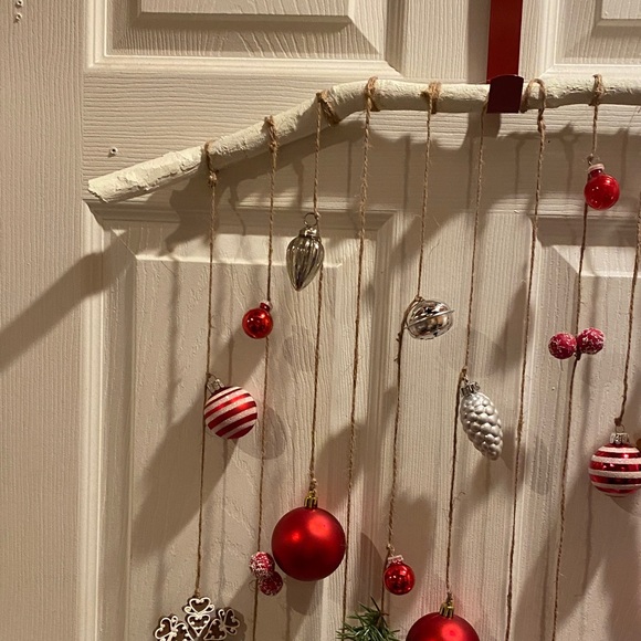 Festive Red and Silver Holiday Ornament Mobile - Picture 3 of 6